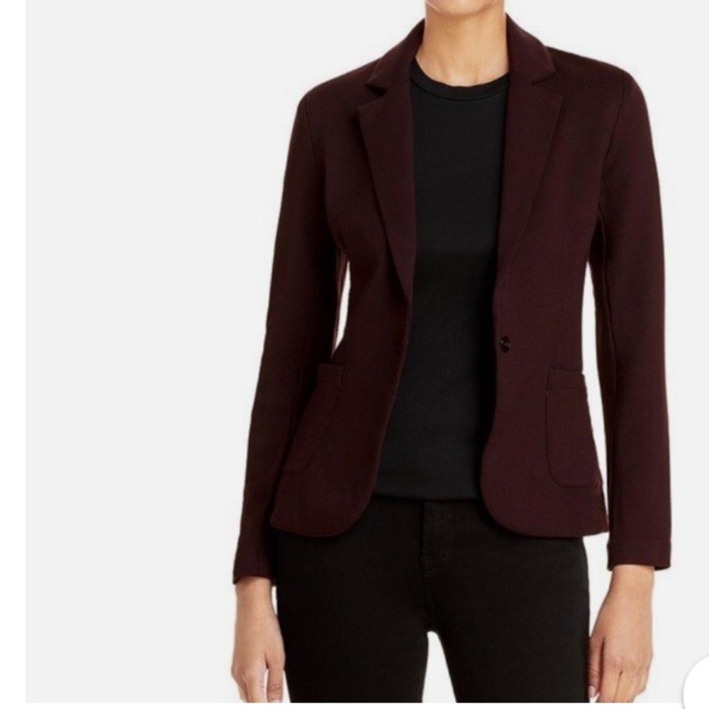 Burgundy Majestic Filatures deluxe T-shirt cashmere blend Blazer